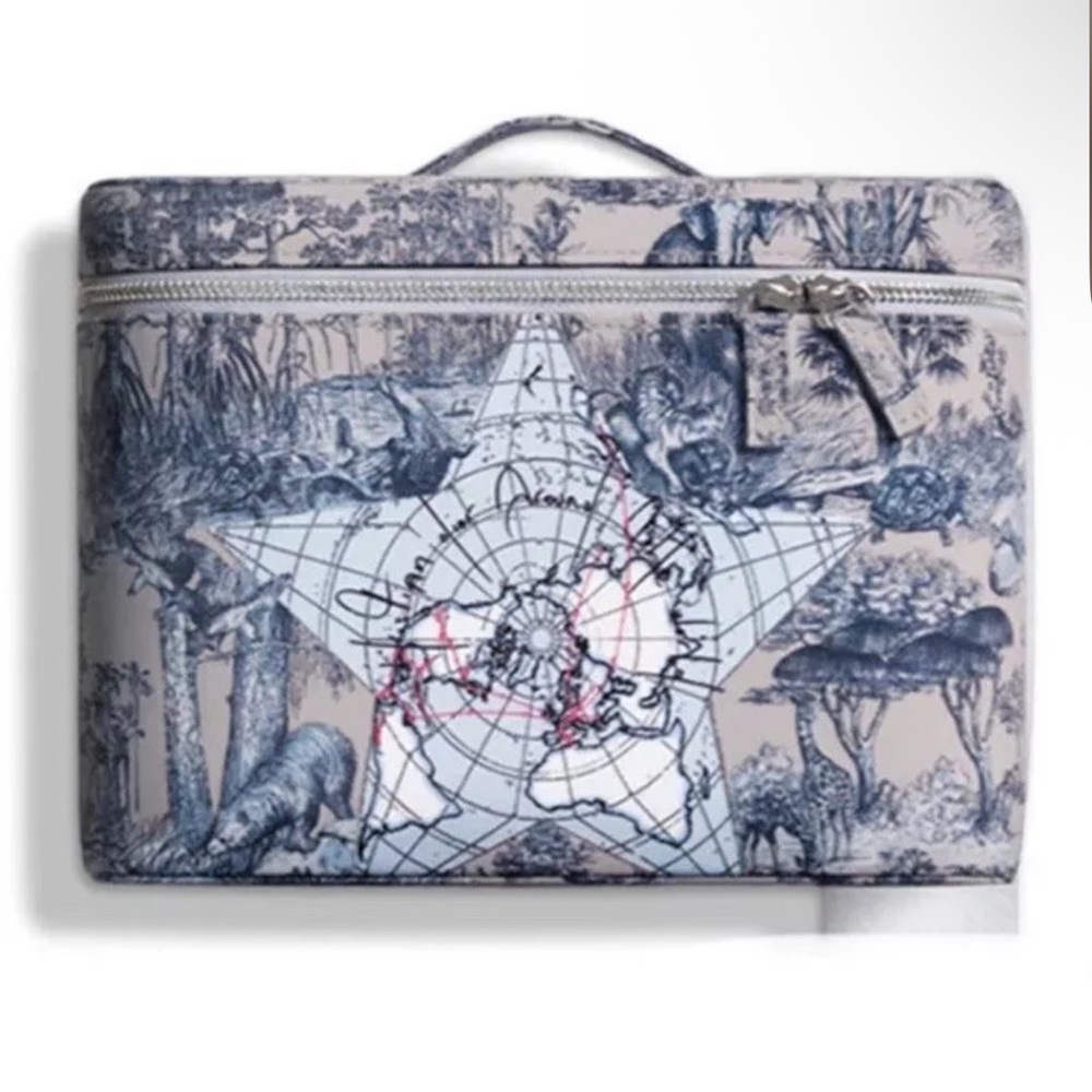Dior Around the World Cosmetic Bag in Blue and Cream